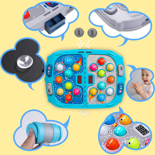 Whack Game Mole, Game 3+ Year Old, 3 Year Old Boy, 4 Year Old Toy, Gift for 3 Year Old, 11x15in Larger 2-Players Whack Toy with 5 Modes, 9 Speeds, 54 Levels, Light&Sounds, Birthday Gift for Todders