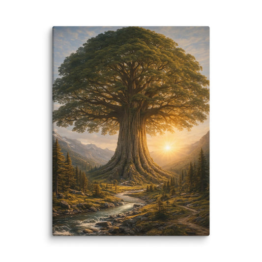 Large Canvas Wall Art Framed Tree Landscape Mountain Sunrise for Living Room Wall Decor Nature Canvas Prints Ready to Hang – Eternal Echelon (40" x 60")