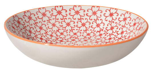 Bloomingville Ceramic Pasta Bowls Carla Express - colorful Serving Dish Dia 7.5'' H 2'', red, Stoneware, content 19.25 fl oz
