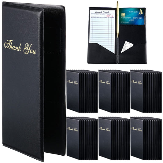 Amyhill 60 Pcs Check Presenters for Restaurants, Guest Bill Card Holders Restaurant Check Presenters Restaurant Tip Holders for Servers Waitress Waiter(Black)