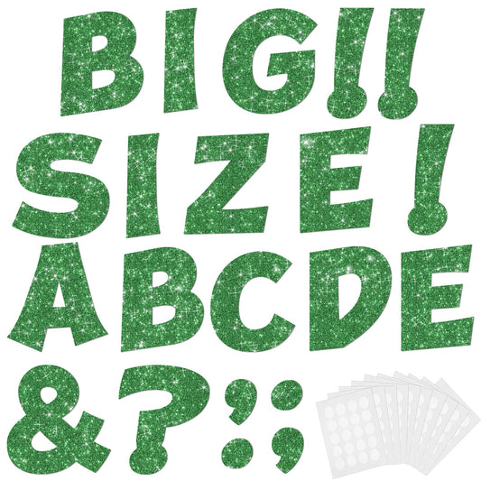 154 Pcs Large 7" Glitter Bulletin Board Letters, Poster Board Letters Alphabet Punctuation Cut Out Cardboard Letters Accessories for Classroom Display Decorating Supplies 7inch