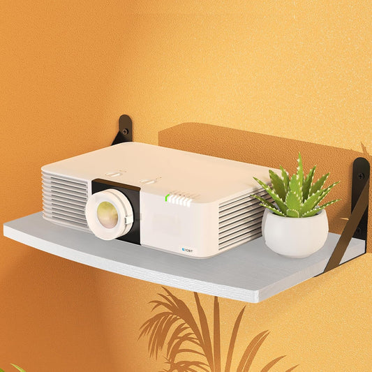 15.7 9.8 inch DAWASAPAT Projector Wall Mount Floating Shelf, * White Mini Shelf Stand/Rack Holder/Router Shelf Modem