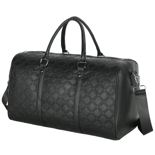 Vegan Leather Gym Duffle Bag for Travel, Sports, Fitness & Workout, Large Overnight Weekender Bag for Men & Women