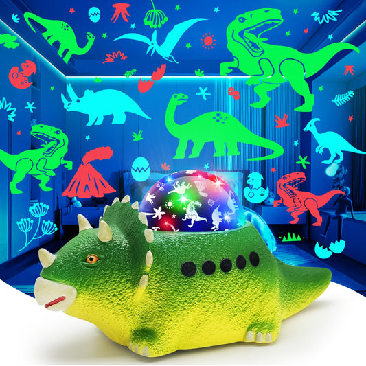 Beslike Dinosaur Night Light Projector for Kids - 8 Color Changing, 14 Sleep Sounds, 360° Rotation, Projection Lights for Bedroom, Walking Dinosaur Toys - Gift for Boys Girls 3-5,5-7 Years Old