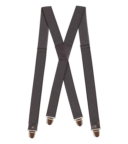 PIERROT Wide Premium Men's Suspenders - One Size Fits All, Adjustable - Reinforced Elastic and Leather Finishes