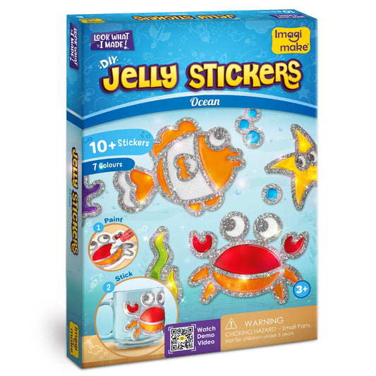 Imagimake DIY Jelly Stickers - Ocean | Gel Window Clings | Activities for Kids Ages 3-5 | Craft Kits for Kids Ages 4-8 | Painting Kit for Boys Ages 5-8 | 3,4,5,6,7 Year Old Girl Birthday Gift