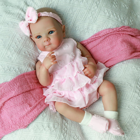 KSBD Reborn Baby Dolls - 20 Inch Realistic Baby Doll Real Life Baby Dolls Lifelike Newborn Baby Doll Girl with Soft Full Vinyl Body and Accessories can Swimming Baby Dolls for 3+ Years Old Kids Gifts