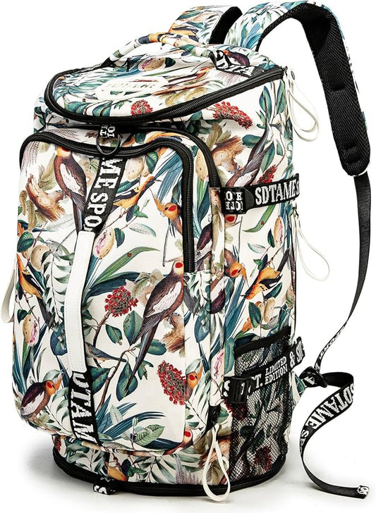 Gym Duffle Bag Backpack with Shoe Compartment,4 ways Travel Backpack for Women and Men,Multi-Functional Weekender bag with Waterproof Layer&Laptop Compartment for Fitness, Travel,Camping