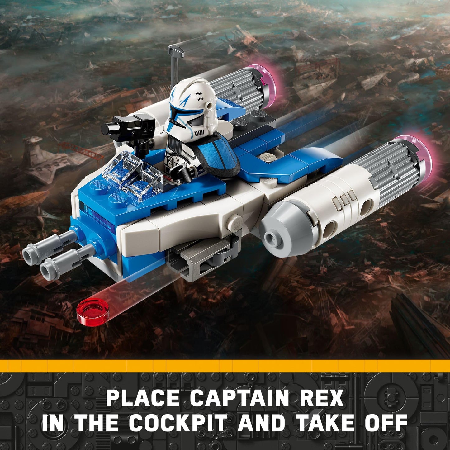 LEGO Star Wars: The Clone Wars Captain Rex Y-Wing Microfighter Building Set, Collectible Star Wars Y-Wing Toy for Kids with Captain Rex Minifigure, Gift for Boys & Girls Ages 6 and Up, 75391