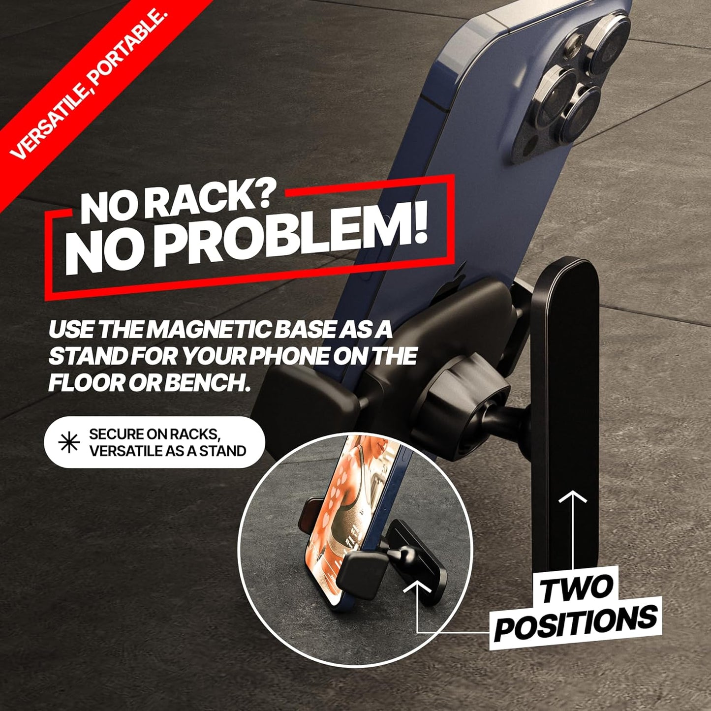 BLAUBECK Magnetic Phone Holder for Gym Essential Gym Rats Stuff Magnetic Tripod for iPhone and Magnet Phone Mount Home