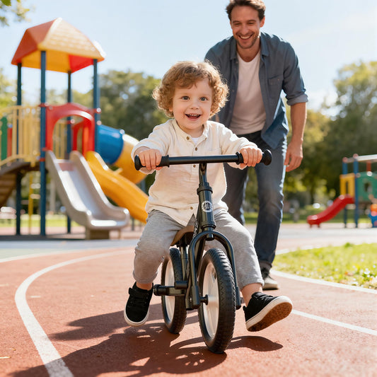 Bobike Toddler Balance Bike, Balance Bike with Footrest for Ages 2-5, Adjustable Seat & Handlebar, No-Pedal Training Bicycle, Gift for Boys and Girls(Black)