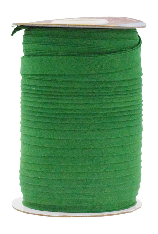 Mandala Crafts 55 Yards 1/2 Inch Green Double Fold Bias Tape for Sewing - Bias Binding Tape for Quilting Binding, Hemming, Seam, and Fabric Piping