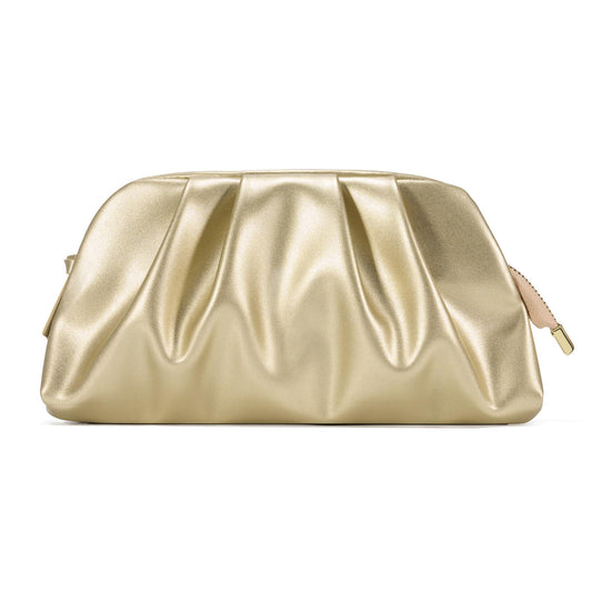 SWEETV Dressy Vegan Leather Clutch Purse for Women Formal, Soft Pleated PU Evening Clutch for Weddings, Proms, Cocktail-Gemma