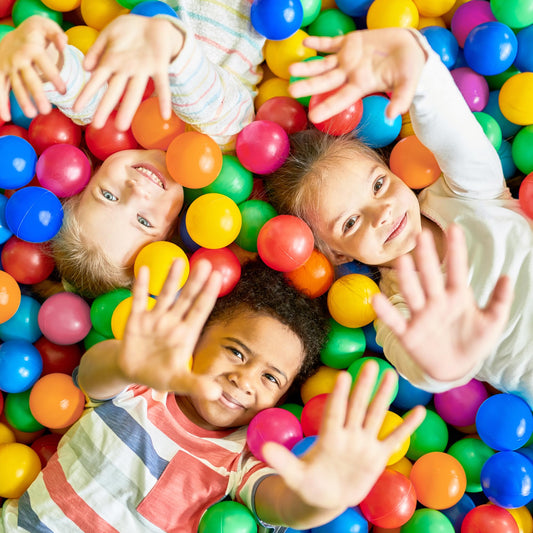 MW SPORTS Ball Pit Balls for Kids and Toddlers, Plastic Crush Proof, Phthalate & BPA Free, in Reusable Mesh Storage Bag, Assorted Colors (400 Balls)