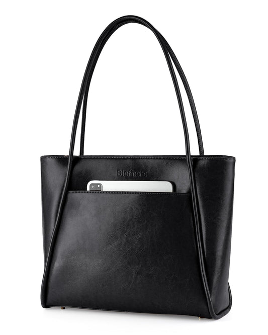 Professional Genuine Leather Laptop Tote Bag for Women Fits 13.3" Computer- Work Travel Business Teacher Bags Designer Structured Briefcase Shoulder Handbag for Office Commuter College Educators