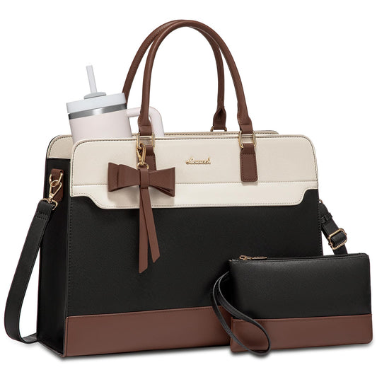 LOVEVOOK Laptop Tote Bag for Women,Leather Work Bag, Waterproof Business Teacher Bag,Large Computer Handbag Purse Briefcase,Office Gifts for Women