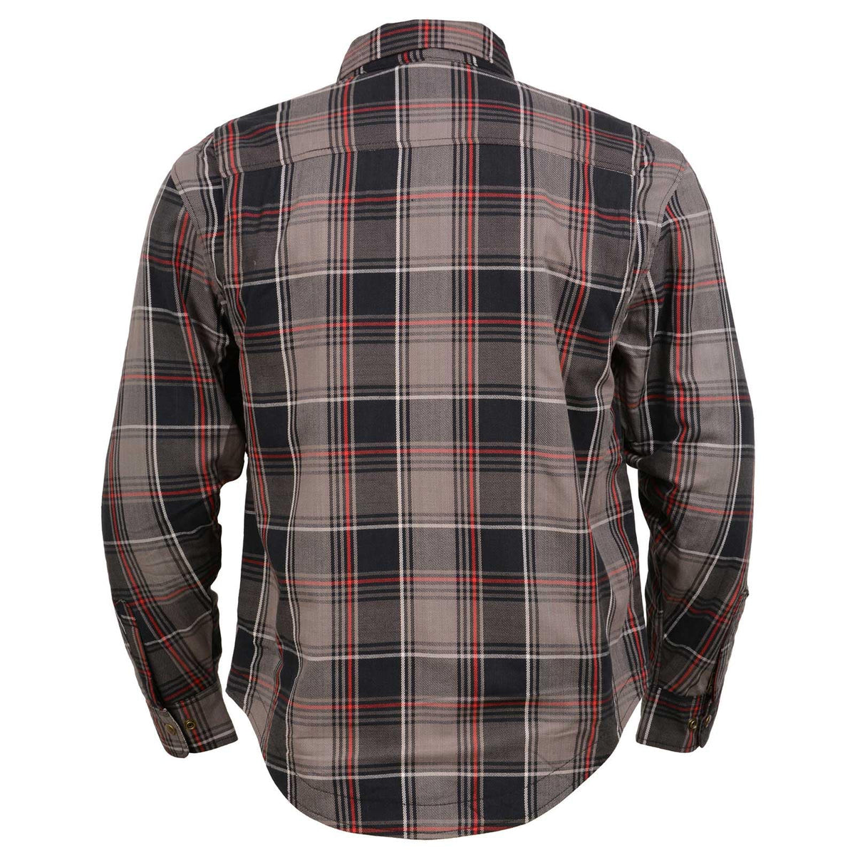 Milwaukee Leather Men's Long Sleeve Armored Flannel Shirt - Large