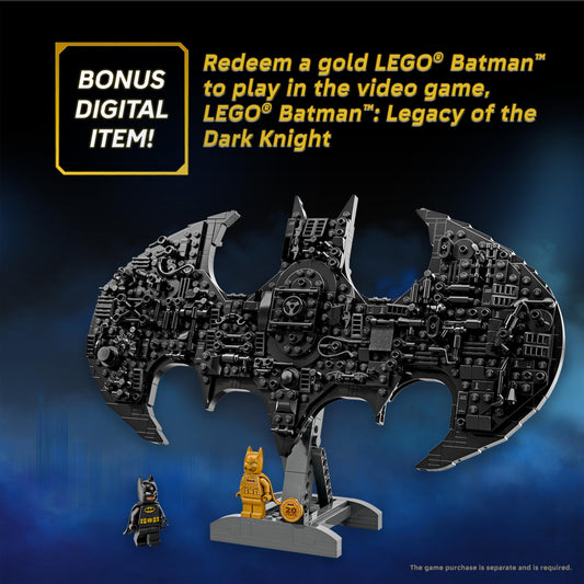 LEGO DC Batman: Batman Logo Building Toy - Super Hero Bedroom Decor for Kids, Boys & Girls, Ages 12+ - with Classic & Golden Batman Minifigures - Gift Idea for Birthdays & Fans - 76330
