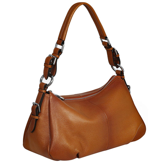 HESHE Leather Purses and Handbags Hobo Shoulder Bags Tote Bag Crossbody Purse Ladies Designer Satchel Bags (Sorrel)