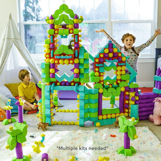 Blockaroo Magnetic Foam Building Blocks – 50-Piece Set, Bath & Bathtub Toys for Toddlers, Sensory STEM Building Blocks for Kids Ages 3-5