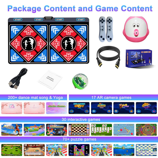 YRPRSODF Dance Mat for Kids and Adults,Double Dance Mats with Camera,Electronic Dance Pad for TV, Dancing mat for Exercise,Plug& Play Game for Kids,Gifts for Girls Boys Ages 3+
