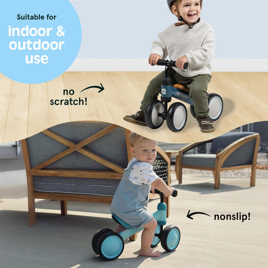 Retrospec Cricket Baby Balance Bike, 4-Wheel Ride-On Toy for Ages 12-24 Months – First Bike & Toddler Bike for 1 Year Old Boys & Girls, First Birthday Gift