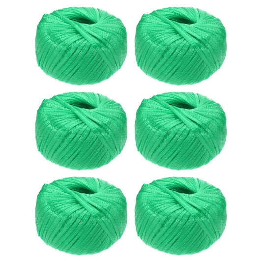 MECCANIXITY 6 Rolls Polyester Nylon Plastic Rope Twine, 80m/262ft Nylon Cord Household Bundled Polypropylene Twine Yarn for Household Gardening Tying Binding Garden Crafts, Green