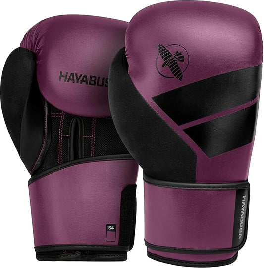 Hayabusa S4 PU Leather Boxing Gloves for Men, Women & Kids, 10oz, 12oz, 14oz, 16oz, Training, Sparring, Kickboxing, Fighting Sports, Taekwondo, MMA, Muay Thai & Arts
