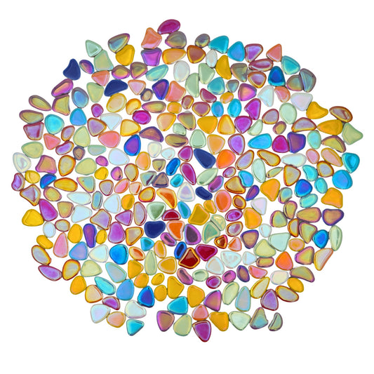 Yuvori Mixed Color Mosaic Tiles, 1.1 lbs -Large Irregular Ceramic Tiles, Ideal for DIY Crafting, Bathroom, Kitchen, Living Room, Garden, and Outdoor Decor (Silver Large Irregular)