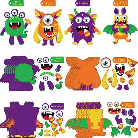 Sumind 36 Sets Halloween Craft Paper Ornaments Kits DIY Craft Halloween Paper Decorative Kit Art DIY Handcraft Supplies for Game Activities