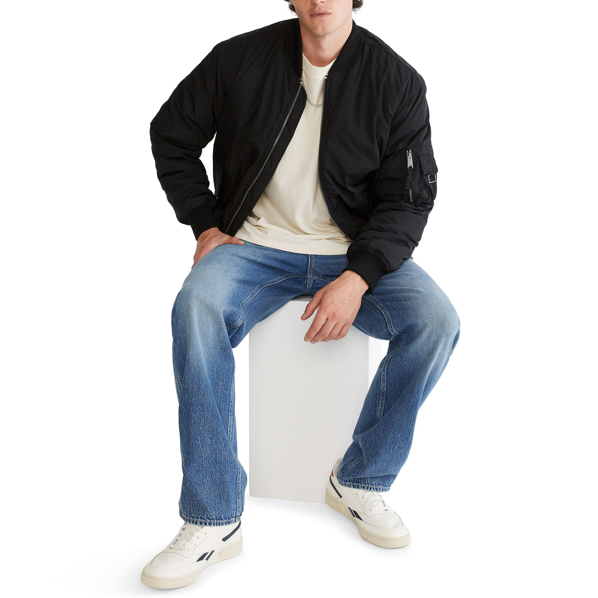 FLIGHT BOMBER JACKET, DARK BLACK, XL