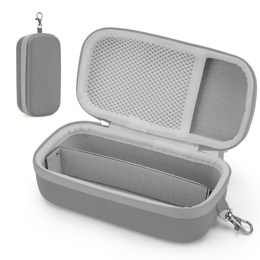 bipkonu Double Eyeglasses Case,Hard Shell Glasses Case Travel Sunglasses Organizer with Adjustable Slot & Clip for Men Women, Grey