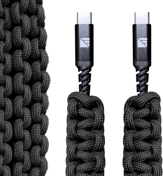 3ft Dark Energy USB-C to USB-C Cable - Fast Charging Type C Charger, Durable Braided Cable for Phones, Tablets