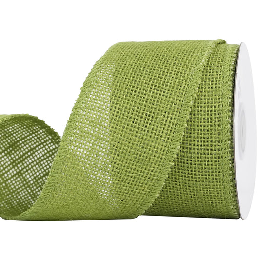 MEEDEE Sage Green Burlap Ribbon 2.5 inch Natural Jute Burlap Ribbon Sage Ribbon Burlap Roll Jute Ribbon Craft Ribbon Fabric Ribbon for Rustic Party Wedding Decorating Wreath Bows Making (10 Yards)
