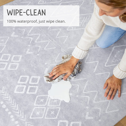 Lillefolk Baby Play Mat for Floor – 4x6ft Gray | Soft Non Toxic Premium EVA Foam Tiles for Tummy Time, Crawling & Playroom – Waterproof Interlocking Floor Mat for Babies & Toddlers (6 Tiles)