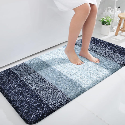 OLANLY Large Bathroom Rug Mat - Extra Soft Absorbent Microfiber | Quick Dry, Washable, 40x24, Airy Blue