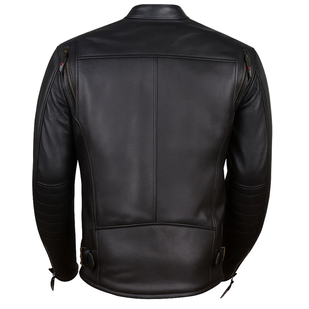 REVOLT Men's Motorcycle Jacket, Natural Buffalo Leather, CE Armor - Ventilation, Cruiser Motorbiker Touring Biker Black XXL