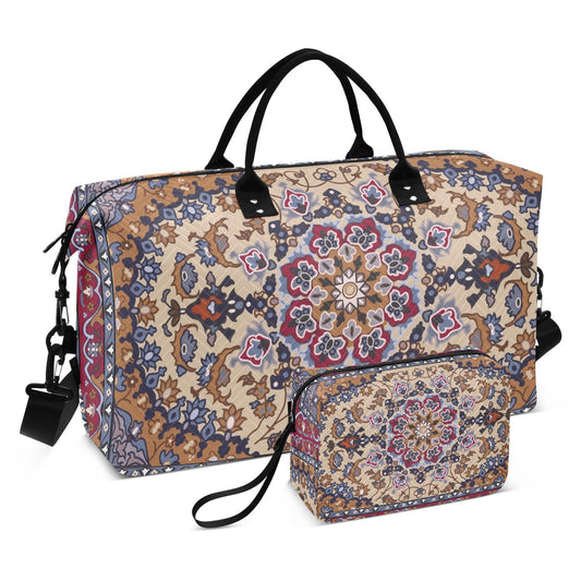 Aflyko Travel Duffel Persian Carpet Tribal Mandala Sport Tote Gym Weekender Overnight for Men Women Flight Approved Carry On Fitness Dance Go-To Daily, Medium