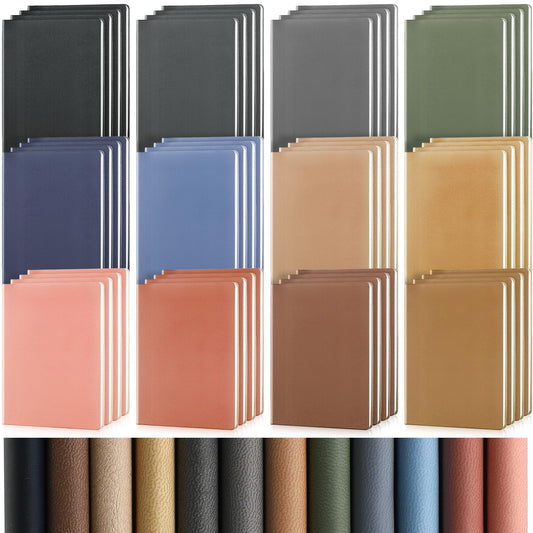 PerKoop 48 Pcs A6 PU Leather Journals Notebook Bulk Lined Journal Soft PU Leather Cover Ruled Writing Notebook for Home Office School Business 128 Pages 5.7 x 3.7 Inch (Dark Color)