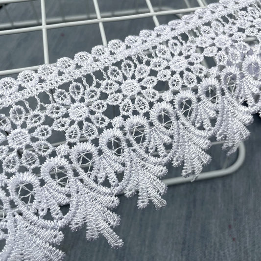White Lace Trim 5 Yards Wide Venise Lace Ribbon Embroidered Edge Trim for Sewing DIY Crafts Wedding Applique Home Decor