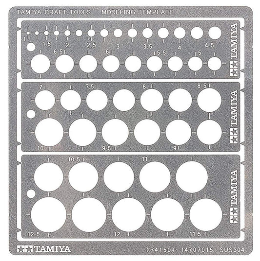Tamiya 74150 Circle Stencil PE (3) 1-12.5 mm, Craft Tools, Model Making Accessories, 300074150