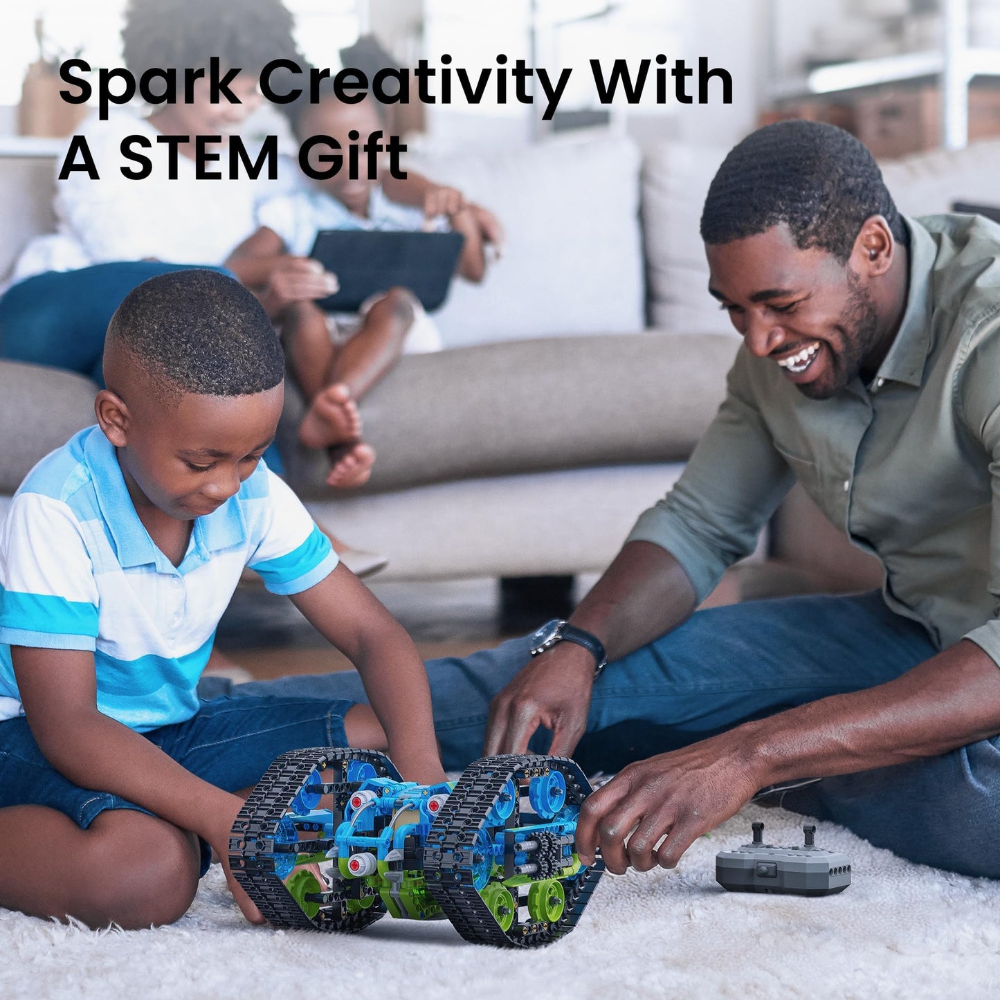 Sillbird Robot Car Building Kit with Remote Control STEM Gifts for Boys Ages 8-14, Technic Coding Stunt Racer Toys for Kids Birthday, Buildable 5in1 Models with 662 Pieces