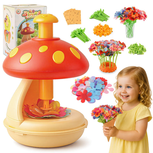 SZBZ Fabric Flower Bouquets Craft Kits, DIY Arts and Crafts for Kids 4-6-8,Press-to-Create Flower Maker, Flower Craft Kits Toys Valentines Day Gifts, Birthday Gifts for 4 5 6 7 8+Year Old Girl
