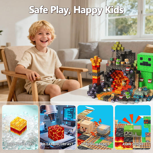 Laoren Magnetic Building Blocks 200PCS, STEM Toys Educational Magnet Cubes, Learning Sensory Toys for Kids Ages 4-12, Birthday Gifts for Boys & Girls