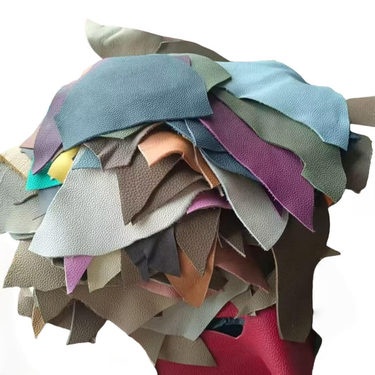 Leather Scraps, 1.5-2.0mm (3.6-5 oz) Thick Genuine Cowhide Scraps, Leather Scrap for Tools/Crafts/DIY, Mixed Colors,Leather for Crafting (Thick 500 Grams)