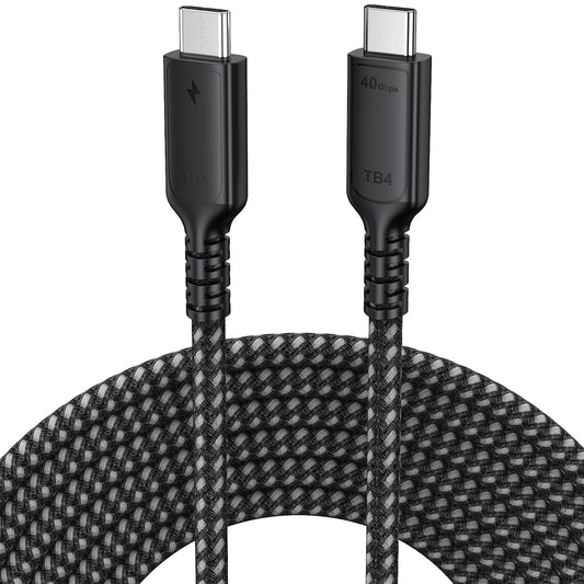 4 10ft, USB4 40Gbps 8K@60Hz/4K@120Hz 240W 4/3 USB Cable High Speed Data Transfer, Display Charging USB C Data Cables