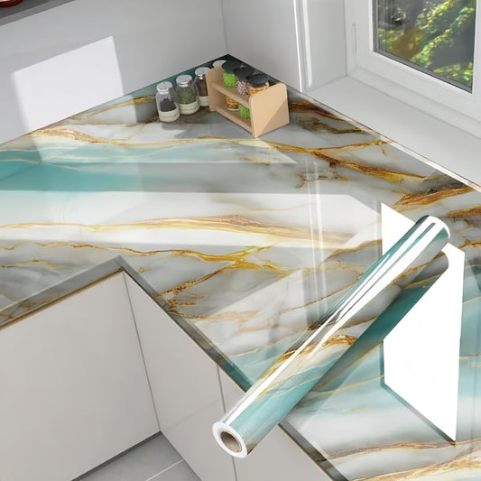 mwpqbd Wallpaper Kitchen Cooktop Oil Resistant Sticker Furniture Renovation Sticker Living Room TV Background Marble Texture Light Luxury Wallpaper Self-Adhesive (Marble Grain)