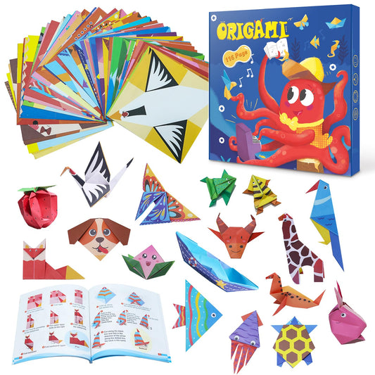 Origami Kit for Kids Ages 5-16, 116 pages with 54 Patterns & Instruction Book | Origami Paper Kit for Beginners & Advanced | Arts & Crafts Toys for Girls & Boys Ages 8-12 | Birthday & Christmas Gifts