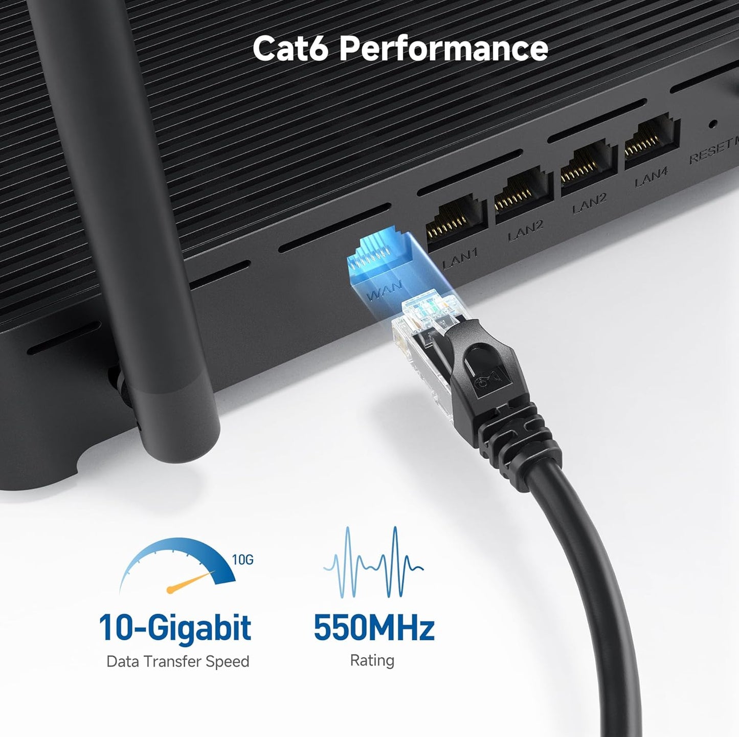 10Gbps 10-Pack 6 7ft, 6 Cat6 Cable Matters Snagless Cat Ethernet Cable - Cat Cable, Cord, Ethernet Cord, Black