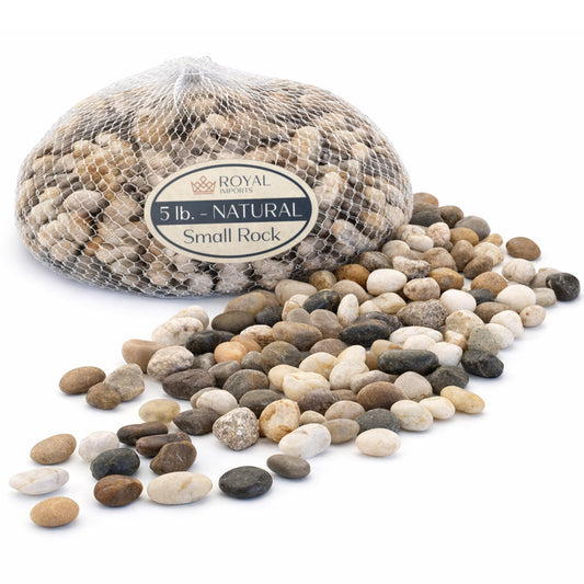 River Rocks Decorative Ornamental Vase Filler 0.5" - 0.75" Natural Aquarium Gravel 5 lbs - Landscaping Pebbles for Indoor Plants, Succulents,Terrarium & Home Decor, DIY & Crafting – Royal Imports